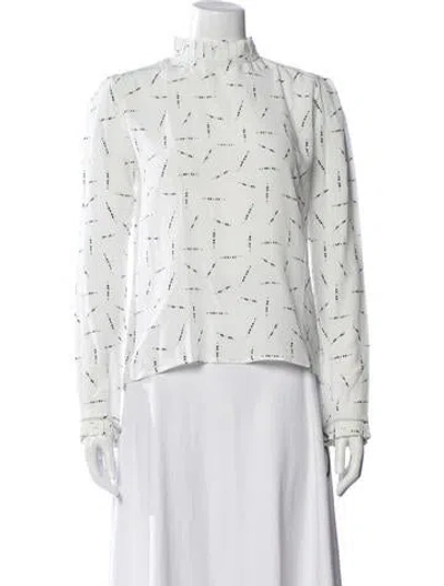 Pre-owned Sir Silk Printed Blouse In White