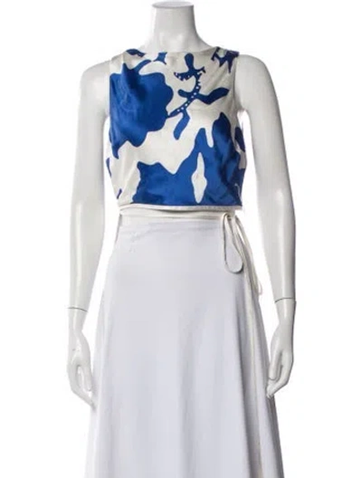 Pre-owned Sir Silk Printed Crop Top In Neutrals