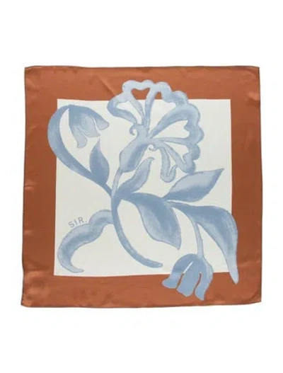 Pre-owned Sir Silk Printed Scarf In Brown