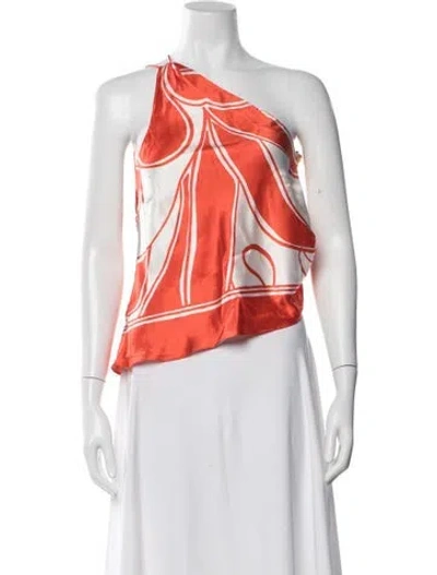 Pre-owned Sir Silk Printed Top In Orange