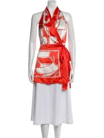 Pre-owned Sir Silk Printed Top W/ Tags In Red