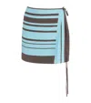 Sir Silk Rioja Wrap Mini Skirt In Blue