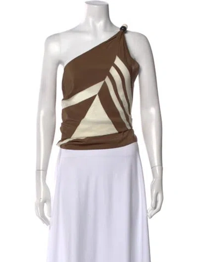 Pre-owned Sir Silk Striped Top W/ Tags In Brown