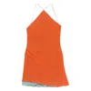 Sir Danica Halterneck Mini Skirt In Orange