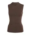 Sir Sleeveless High Neck Top In Brown