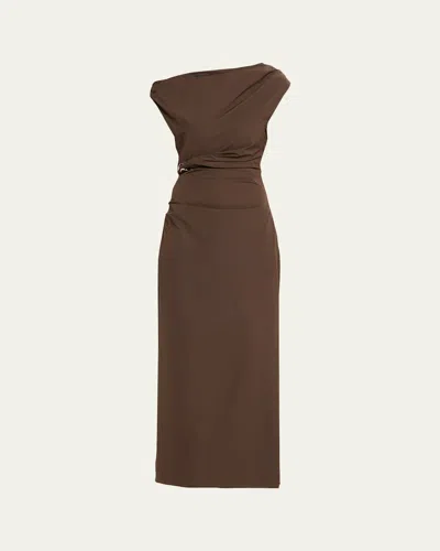 Sir Sol Off-shoulder Gown In Brown