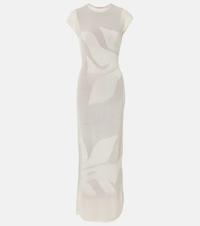 Sir Solange Knitted Semi-sheer Maxi Dress In Neutral