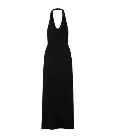 Sir Solari Stretch Recycled-jersey Halterneck Maxi Dress In Black