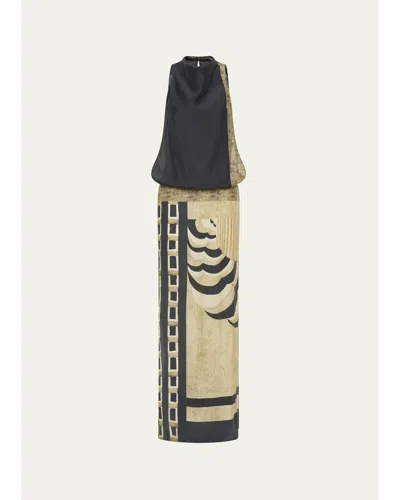 Sir Sona Geometric Maxi Dress In Geo Scape