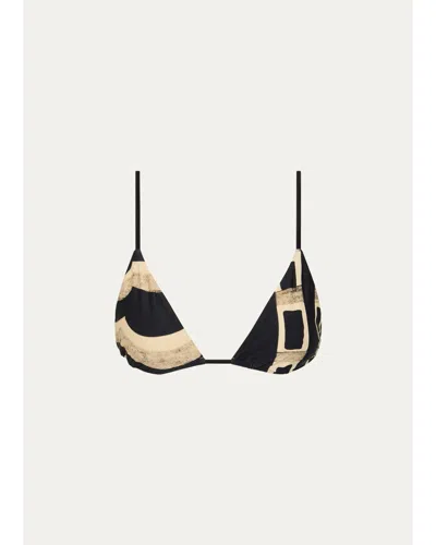 Sir Sona String Triangle Bikini Top In Geo Scape
