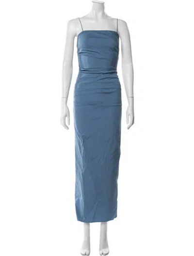 Pre-owned Sir Square Neckline Long Dress In Blue