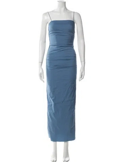 Pre-owned Sir Square Neckline Long Dress In Blue
