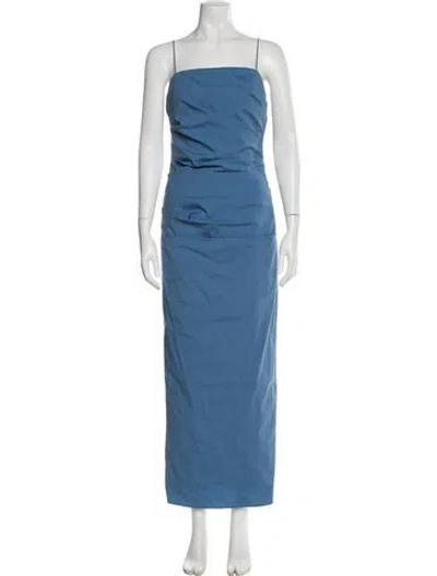 Pre-owned Sir Square Neckline Long Dress In Blue