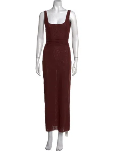 Pre-owned Sir Square Neckline Long Dress In Brown