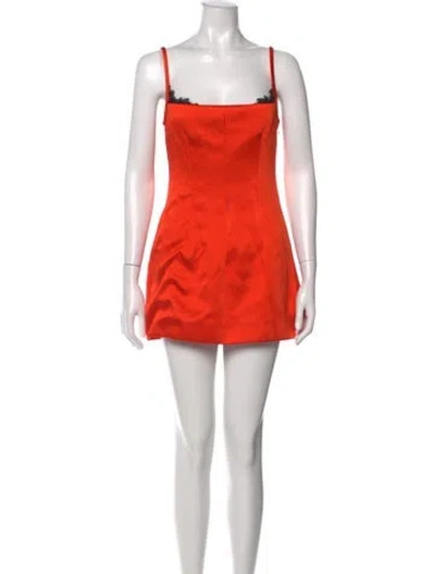 Pre-owned Sir Square Neckline Mini Dress In Orange