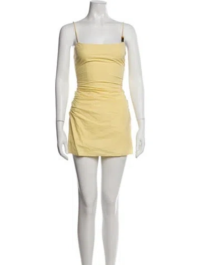 Pre-owned Sir Square Neckline Mini Dress W/ Tags In Yellow