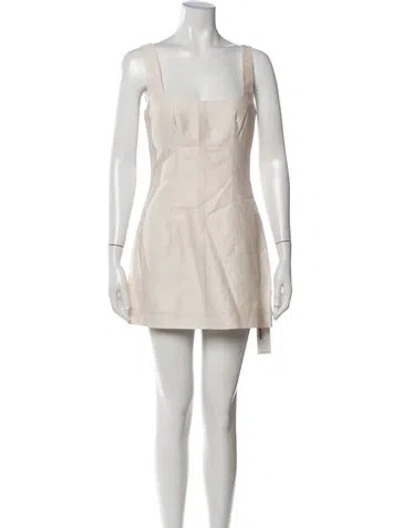 Pre-owned Sir Square Neckline Mini Dress In White