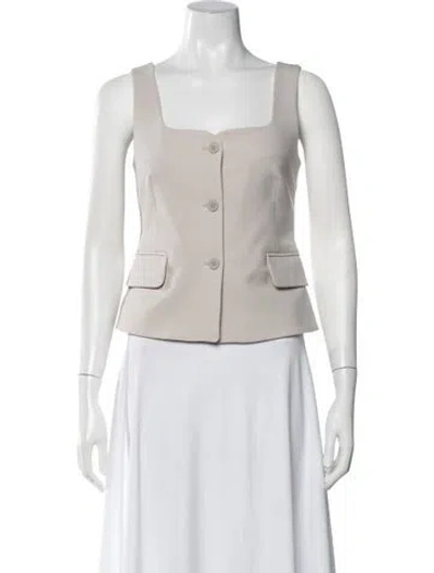Pre-owned Sir Square Neckline Sleeveless Button-up Top In Neutrals
