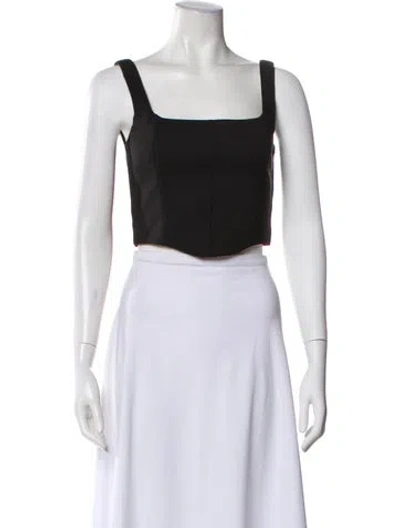 Pre-owned Sir Square Neckline Sleeveless Crop Top In Black