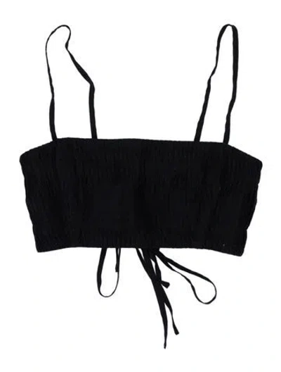Pre-owned Sir Square Neckline Sleeveless Crop Top In Black