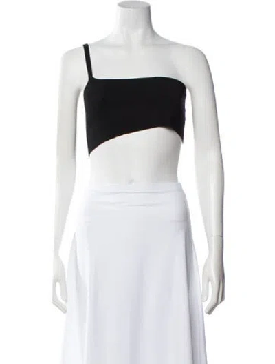 Pre-owned Sir Square Neckline Sleeveless Crop Top In Black