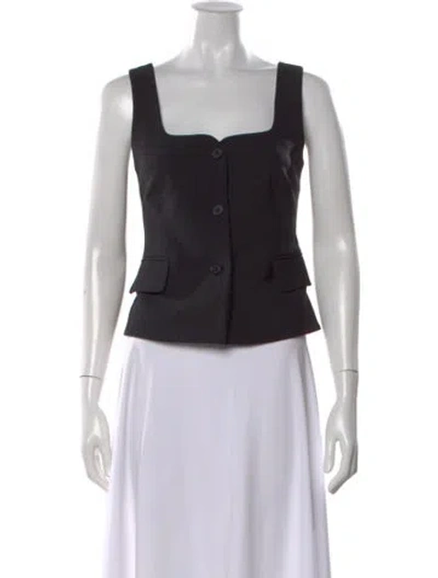 Pre-owned Sir Square Neckline Sleeveless Crop Top In Black
