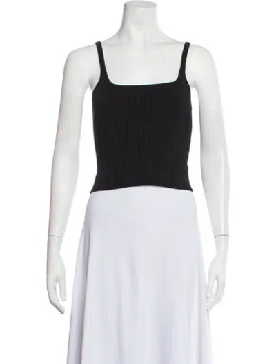 Pre-owned Sir Square Neckline Sleeveless Crop Top In Black