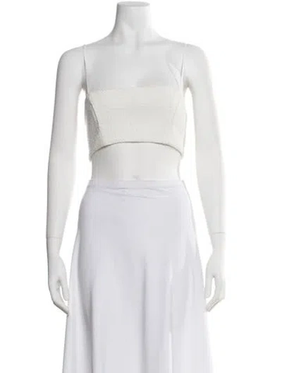 Pre-owned Sir Square Neckline Sleeveless Crop Top In Neutral