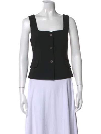 Pre-owned Sir Square Neckline Sleeveless Top In Black