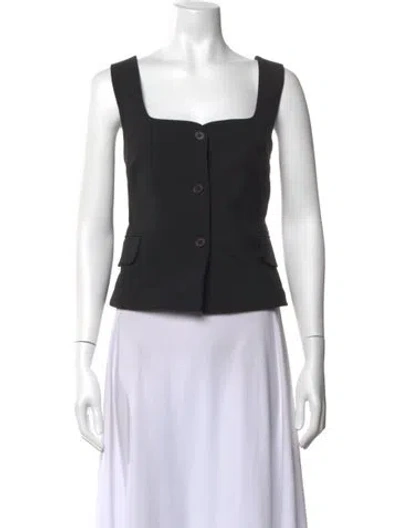 Pre-owned Sir Square Neckline Sleeveless Top In Black/white