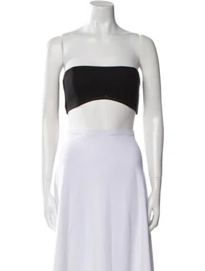 Pre-owned Sir Strapless Crop Top In Black