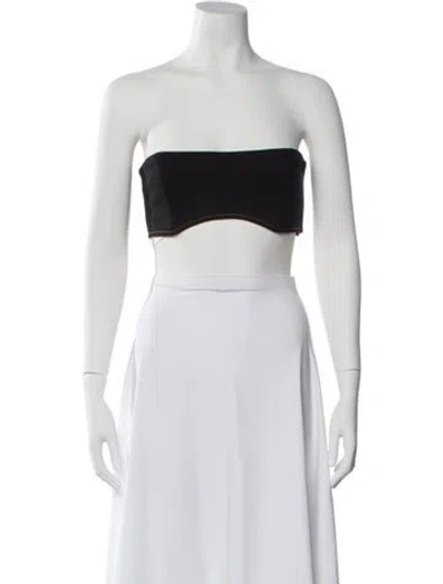 Pre-owned Sir Strapless Crop Top In Black