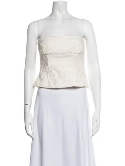 Pre-owned Sir Strapless Crop Top In Neutrals