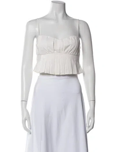 Pre-owned Sir Strapless Crop Top In White
