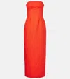 Sir Strapless Linen Maxi Dress In Red