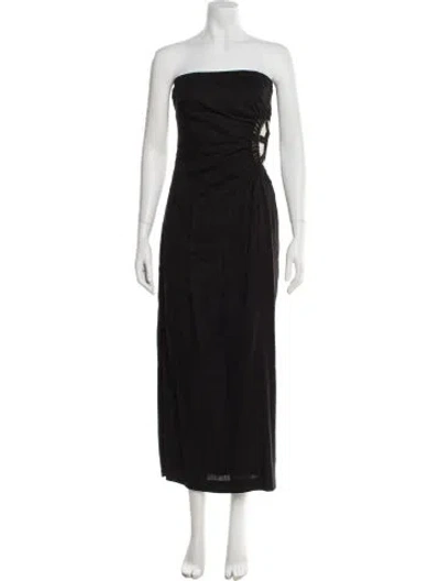 Pre-owned Sir Strapless Long Dress In Black