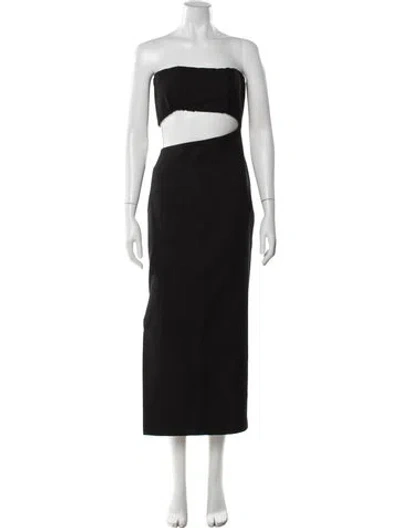 Pre-owned Sir Strapless Long Dress In Black