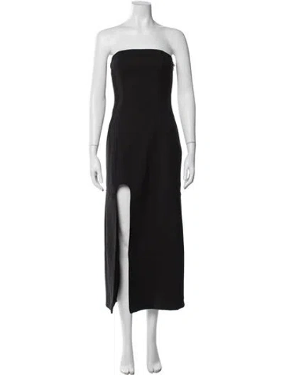 Pre-owned Sir Strapless Long Dress In Black