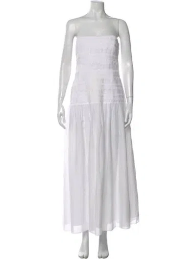 Pre-owned Sir Strapless Long Dress In White