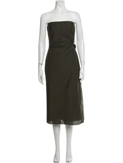 Pre-owned Sir Strapless Midi Length Dress W/ Tags In Green