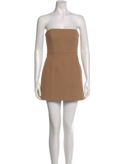 Pre-owned Sir Strapless Mini Dress In Brown