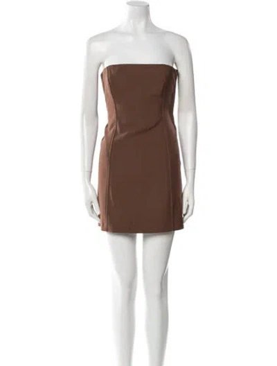 Pre-owned Sir Strapless Mini Dress In Brown