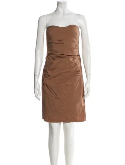 Pre-owned Sir Strapless Mini Dress In Brown