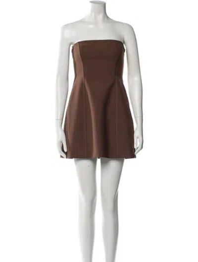 Pre-owned Sir Strapless Mini Dress In Brown