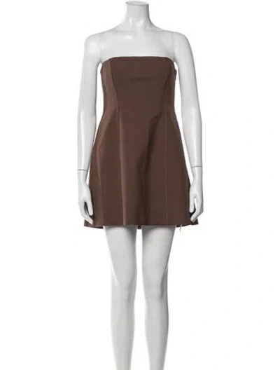 Pre-owned Sir Strapless Mini Dress In Brown