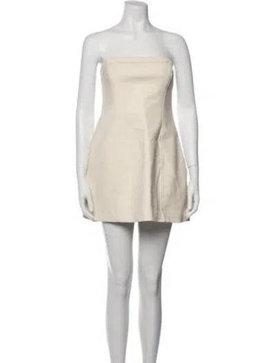 Pre-owned Sir Strapless Mini Dress In Neutrals