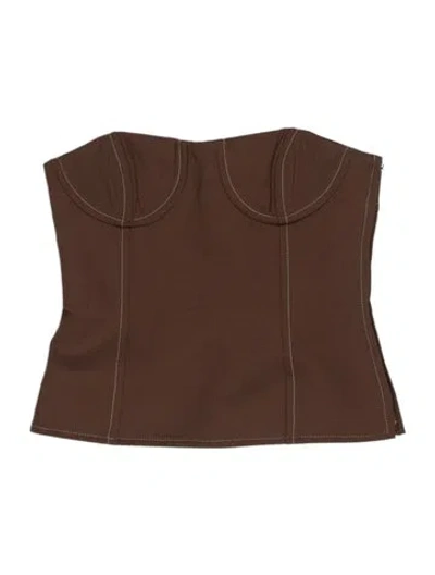 Pre-owned Sir Strapless Top In Brown