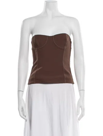 Pre-owned Sir Strapless Top In Brown