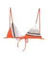 Sir Destino Striped-pattern Triangle Bikini Top In Orange