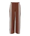 Sir Marais Striped Silk Straight-leg Pants In Brown